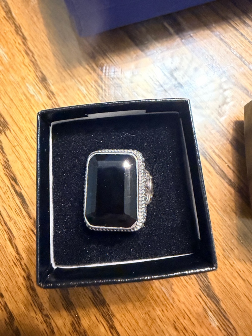 NWT - Size 8 - JTV Sterling Silver Black Onyx Statement Ring
